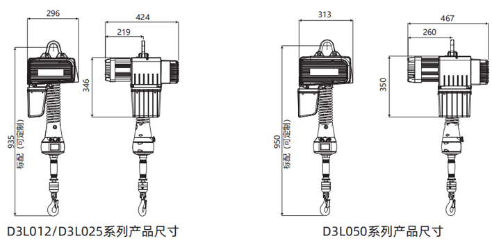 D3環鏈智能提升機尺寸圖